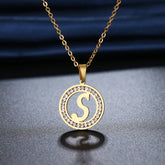 Crystal Rhinestone Initial Necklace
