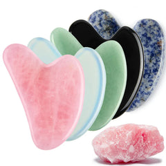 Rose Quartz Gua Sha Tool - Natural Jade Face Massager