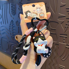 Wagging Cat Resin Keyring