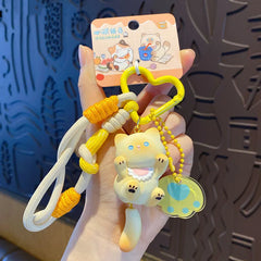 Wagging Cat Resin Keyring