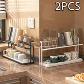 2-Tier Bottle Drying Rack – Stainless Steel with Drain Tray