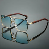 Fashion Retro Square Metal Shades Women's Original Brand Design Driving Sunglasses New Double Bridge Pilot Sun Glasses