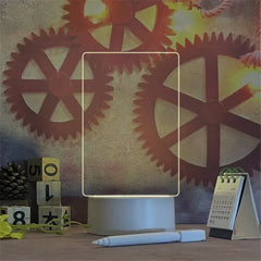 Transparent LED Night Light – USB Luminous Acrylic Message Board & Calendar, Erasable Desktop Ornament