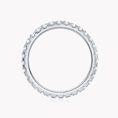 Moissanite Ring - 18k White Gold Wedding Band