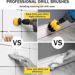 3pcs Drill Brush Scrubber Set for Cleaning Showers, Tubs & Tiles