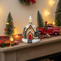 LED Resin Christmas House Decor