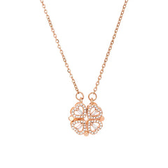 Lucky Four-Leaf Clover Necklace / Heart Pendant Necklace