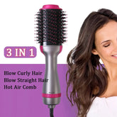 3-in-1 Hot Air Comb for Styling - Straightening & Curling Brush