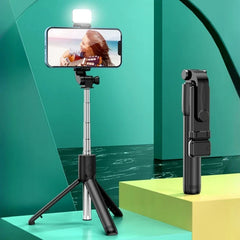 Bluetooth Selfie Stick – Tripod with Light & Remote for Phones