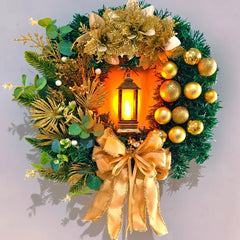45cm Golden Christmas Wreath (LED)