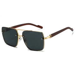 Fashion Retro Square Metal Shades Women's Original Brand Design Driving Sunglasses New Double Bridge Pilot Sun Glasses