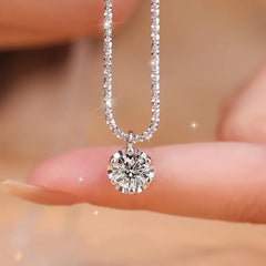 Ten Carats Moissanite Crown Necklace