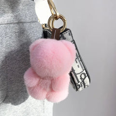 Mink Panda Fur Keychain