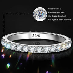 Moissanite Ring - 18k White Gold Wedding Band