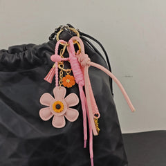 Leather Sunflower Bag Charm