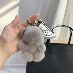 Mink Panda Fur Keychain
