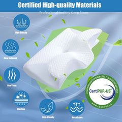 Memory Foam Contour Pillow Neck Shoulder Pain Ergonomic Orthopedic Pillow for Side Back Stomach Sleeper Contoured Support Pillow