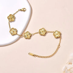 Gold Plated Flower Bracelet – Adjustable Luxury Gi