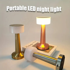 Cordless LED Touch Table Lamp - Wireless Night Light for Bedside
