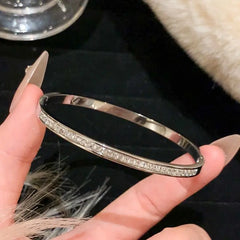 Zircon Inlaid Bracelet – Titanium Steel Daily Wear