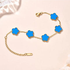 Gold Plated Flower Bracelet – Adjustable Luxury Gi