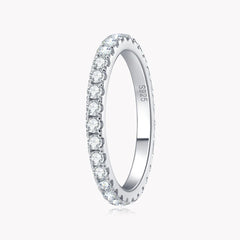 Moissanite Ring - 18k White Gold Wedding Band