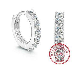 925 Sterling Silver Earrings luxury 10mm Circle Zircon
