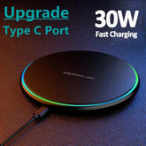 30W Wireless Charger for iPhone & Samsung - Fast Charging Pad