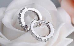 925 Sterling Silver Earrings luxury 10mm Circle Zircon
