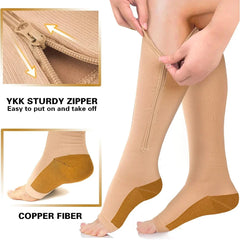 Zipper Compression Socks (15–20mmHg)