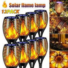 Led Solar Simulation Flame Lamps Waterproof Garden Decoration 1/2/4/8/12pcs 12