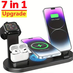 30W 7-in-1 Wireless Charging Stand – Fast Charger Dock for iPhone, Apple Watch, AirPods