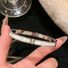 Zircon Inlaid Bracelet – Titanium Steel Daily Wear