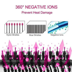 3-in-1 Hot Air Comb for Styling - Straightening & Curling Brush