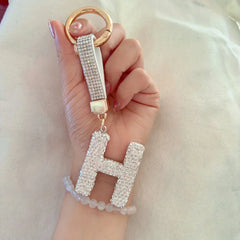 Rhinestone Alphabet Keychain