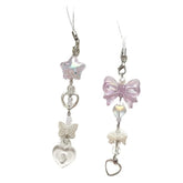 Beaded Heart Phone Charm