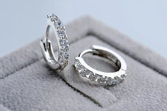 925 Sterling Silver Earrings luxury 10mm Circle Zircon