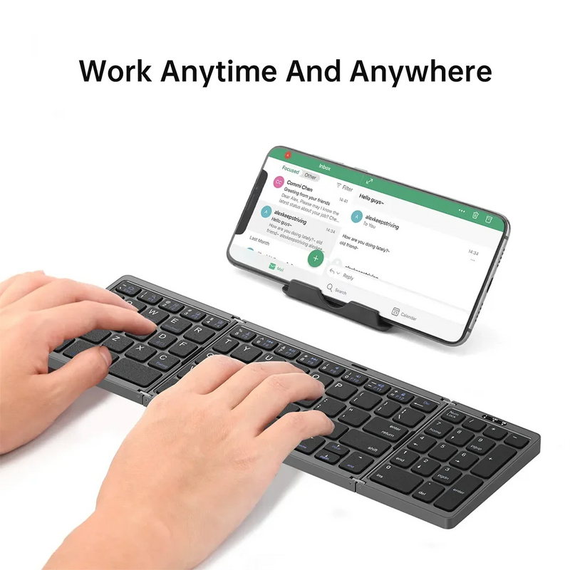 Wireless Folding Bluetooth Keyboard with Numeric Keypad