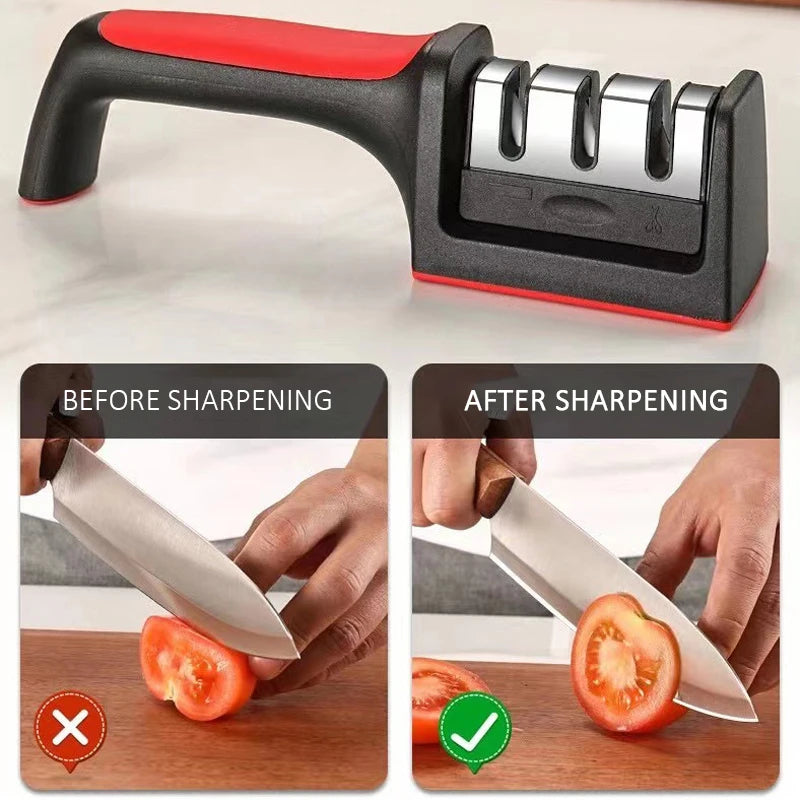 3/4-Segment Multi-Functional Knife Sharpener – Hand-Held Sharpening Tool for Household Use