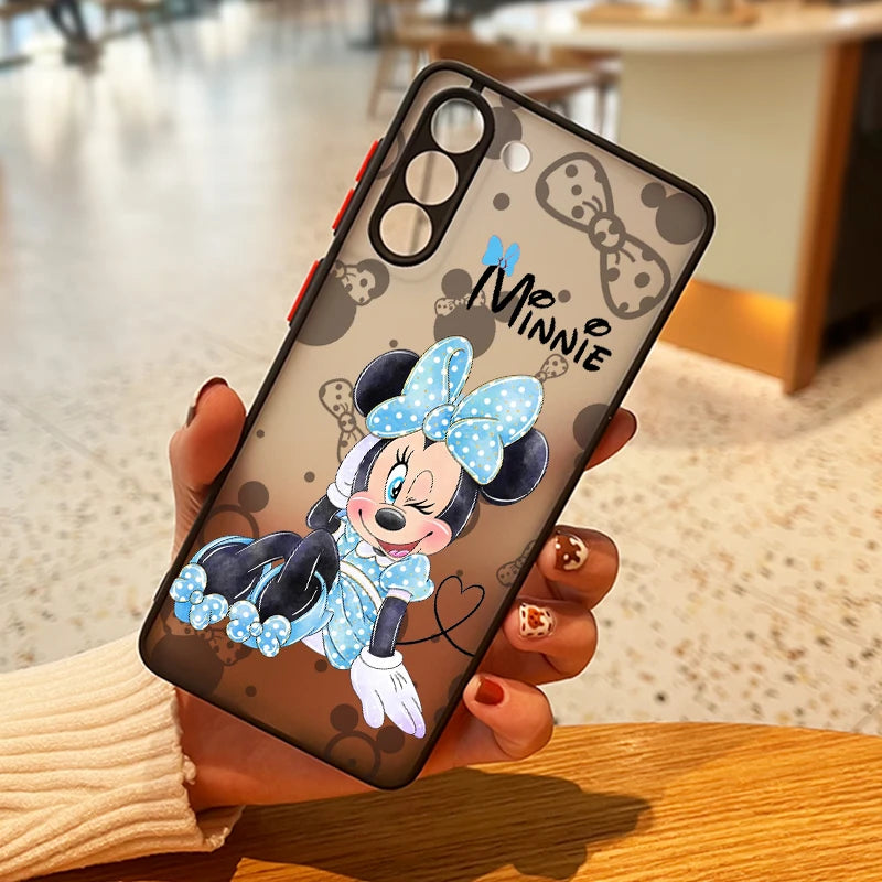 Minnie & Mickey Mouse Frosted Phone Case for Samsung Galaxy S10-S24