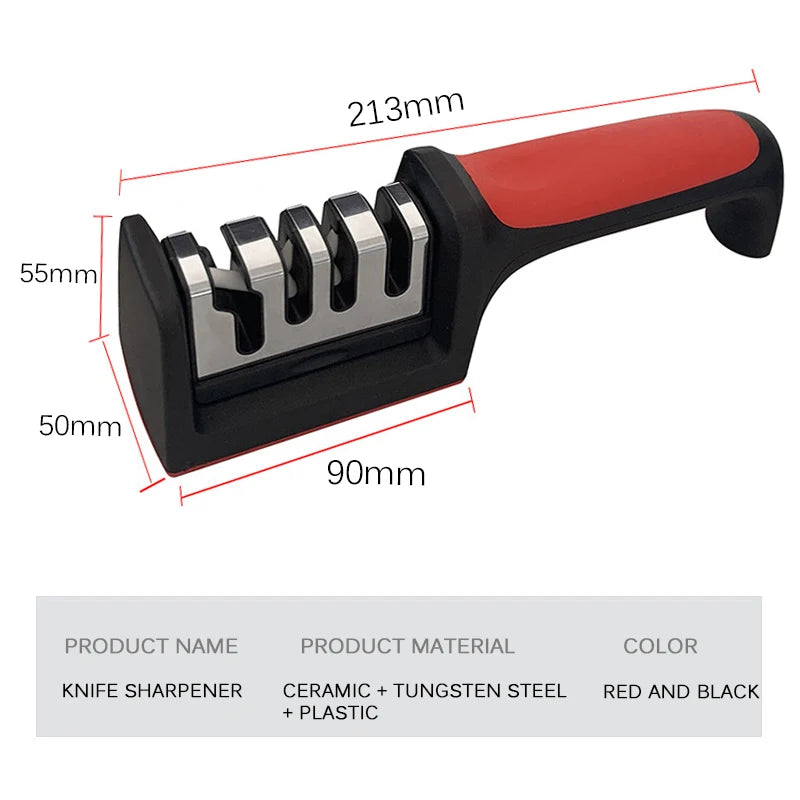 3/4-Segment Multi-Functional Knife Sharpener – Hand-Held Sharpening Tool for Household Use