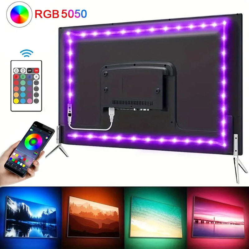 Bluetooth RGB LED Strip Lights - TV Backlight for Party Decor