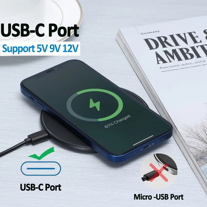 Fast Wireless Charging Pad for iPhone & Samsung Devices