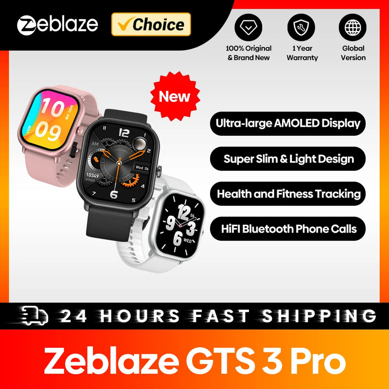 Zeblaze GTS 3 Pro Smartwatch with Voice Call & Health Tracking