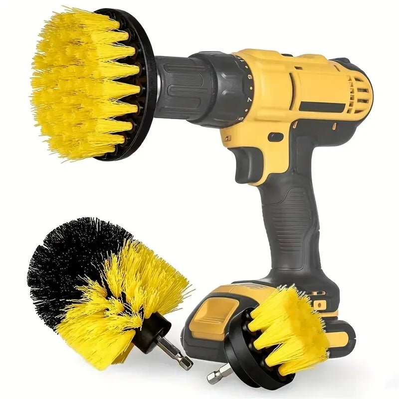 3pcs Drill Brush Scrubber Set for Cleaning Showers, Tubs & Tiles