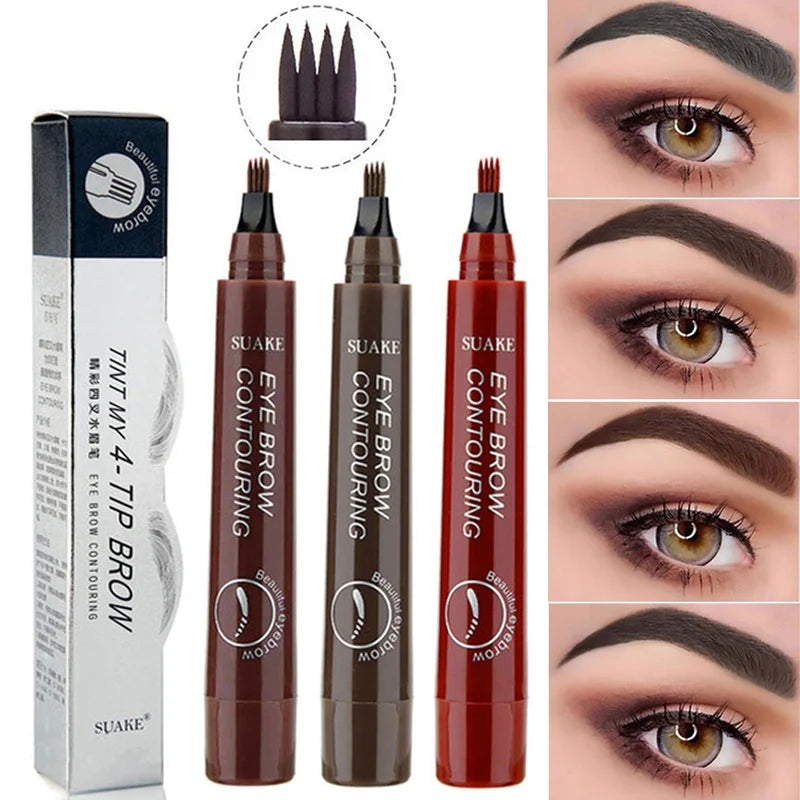 4-Point Waterproof Eyebrow Pencil, Long-Lasting Microblade Effect