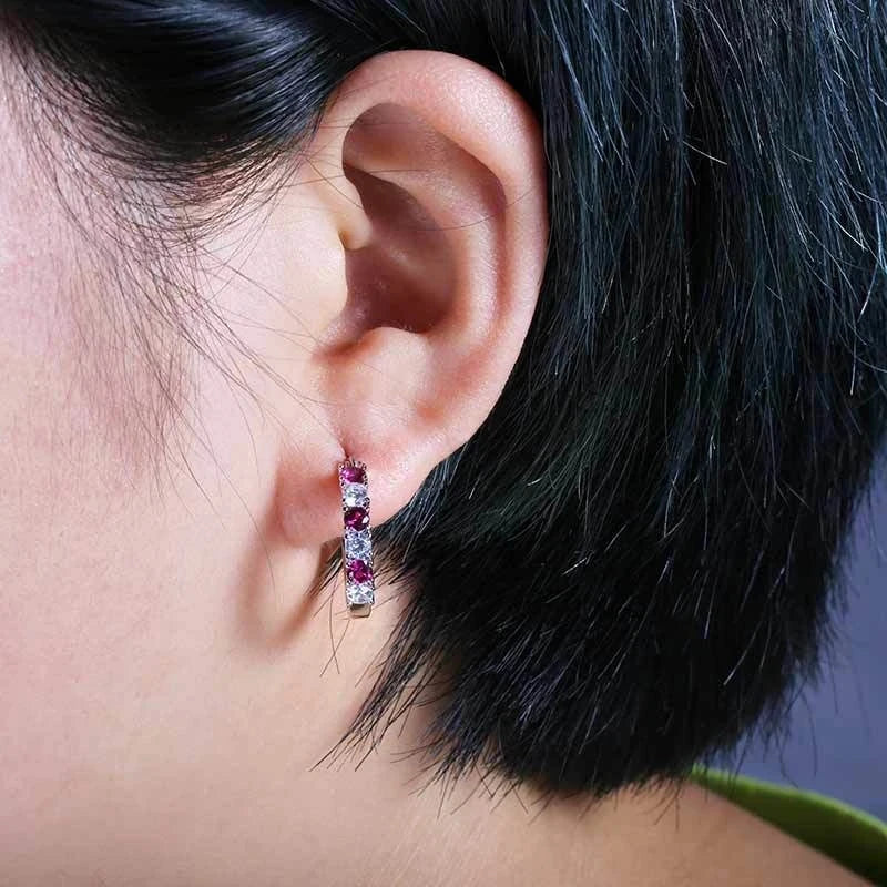 925 Sterling Silver Zircon Stud Earrings for Women