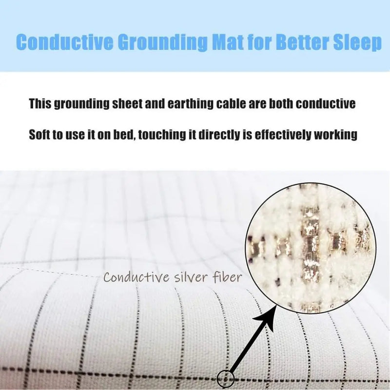 Queen Size Grounding Bed Sheet – 95% Cotton & 5% Silver Thread, Includes Earthing Cord for Healing Sleep