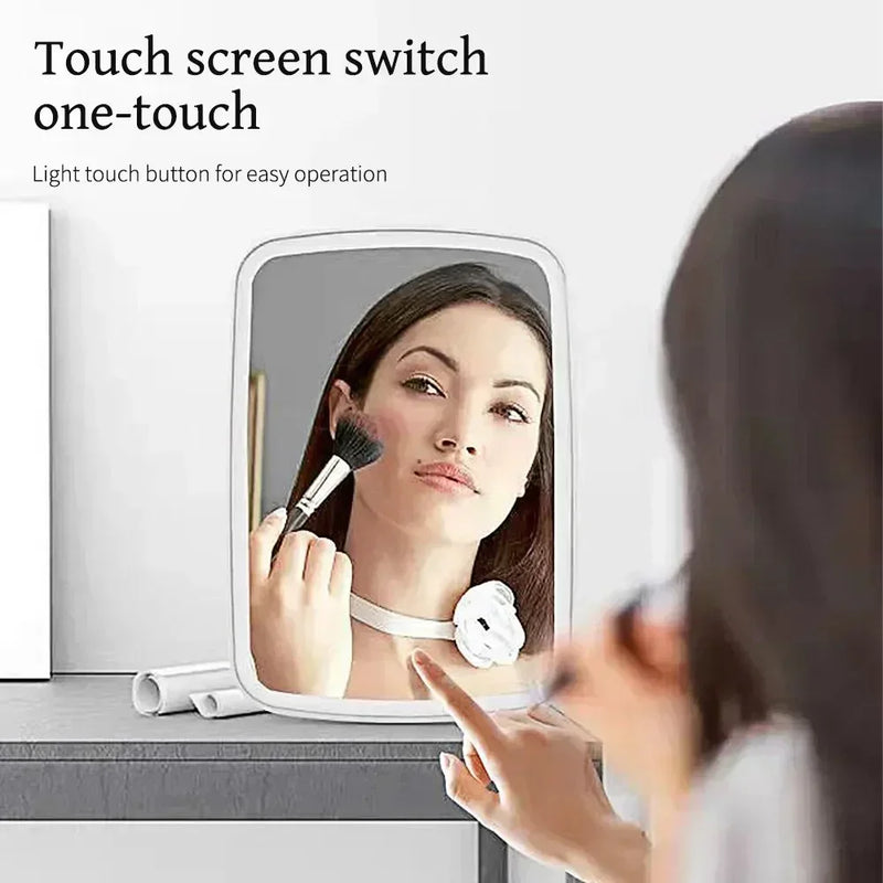 LED Foldable Rechargeable Makeup Mirror - Portable & Stylish