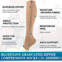 Zipper Compression Socks (15–20mmHg)
